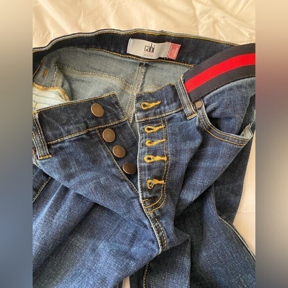 Cabi Button Fly Skinny Jeans Women's Stretch Button Front Denim Pants - Picture 8 of 11